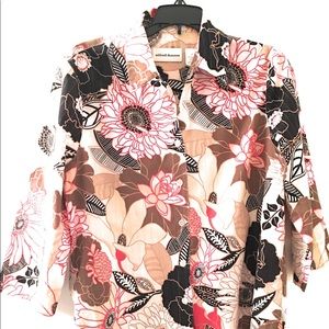 Alfred Dunner Blouse Floral Quarter Sleeve size 8